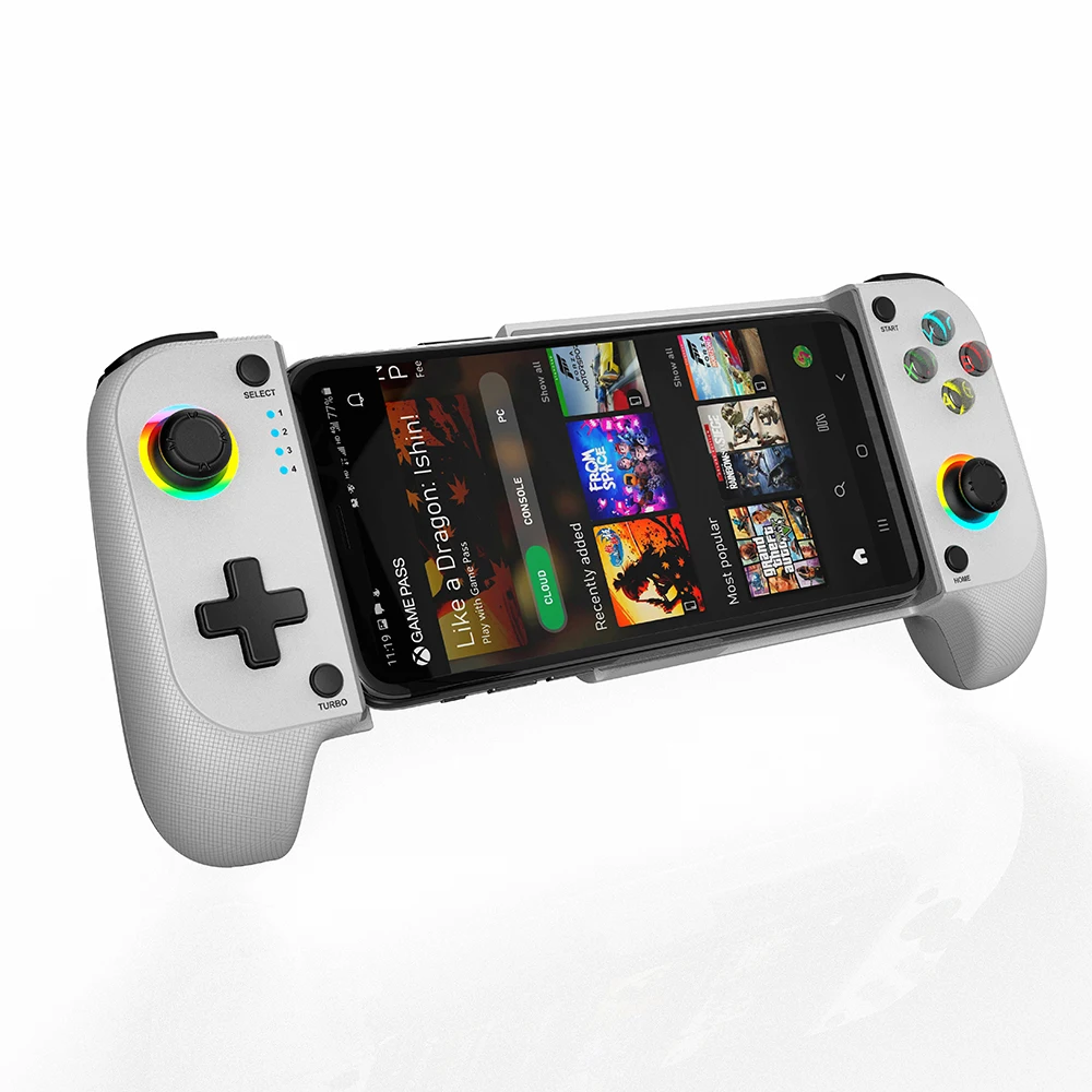 وحدة تحكم ألعاب الهاتف المحمول لأجهزة iPhone وAndroid مع ضوء RGB، تدعم Play PS Remote Play، Xbox Cloud والمزيد