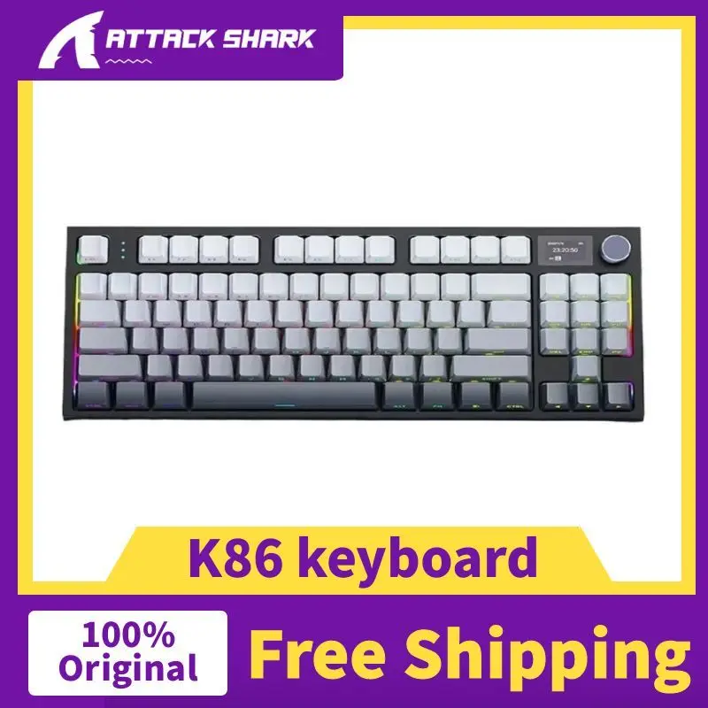 

Attack Shark K86 Three-mode Wireless Mechanical Keyboard Full-key Hot-swappable Conflict-free High-performance Gaming Keyboard
