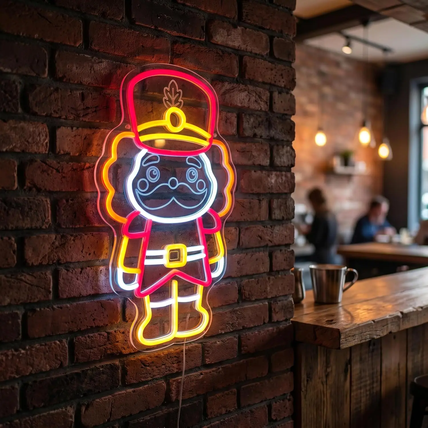 Nutcracker Neon Sign LED Light, Christmas Wall Neon Light Decor,Christmas Holiday Party Home Bedroom Shop Window Decoration Gift