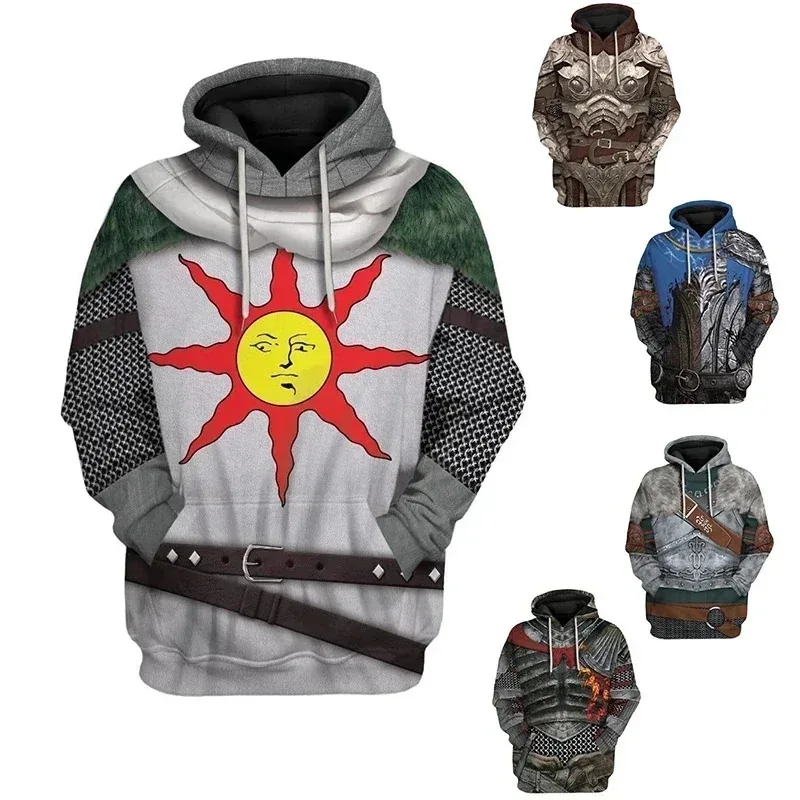 Game Dark Souls Knight Artorias Soul Of Cinder hoodies Sweatshirt Cosplay Costume Men Jacket Hooded Top Casual sweater sf/1