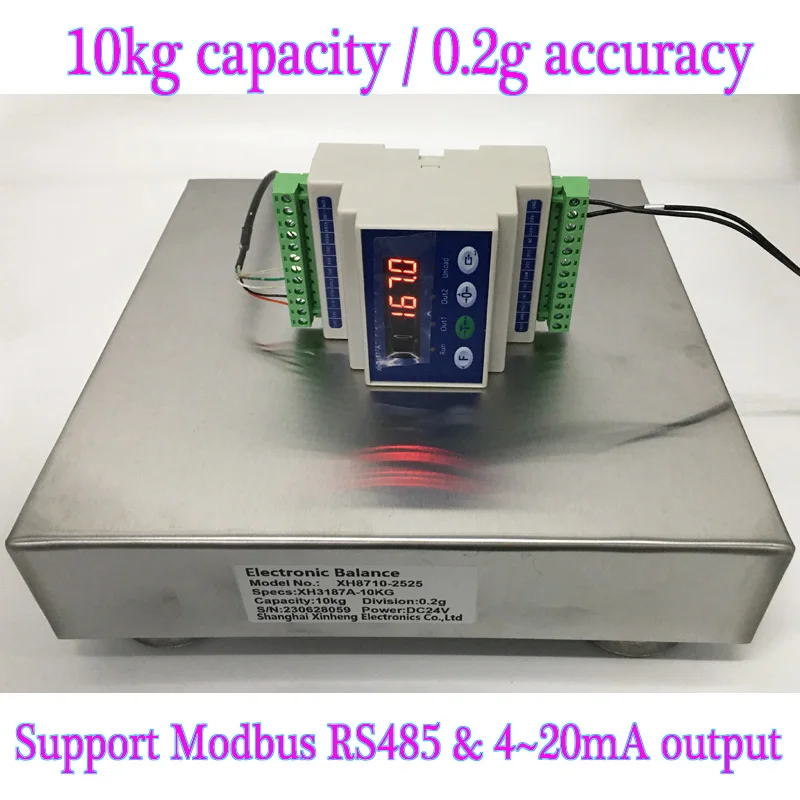 10kg / 0.2g Industrial Weight Scale Digital High Accuracy Modbus RS485 4~20mA 0~10V 0~5V Platform Scale
