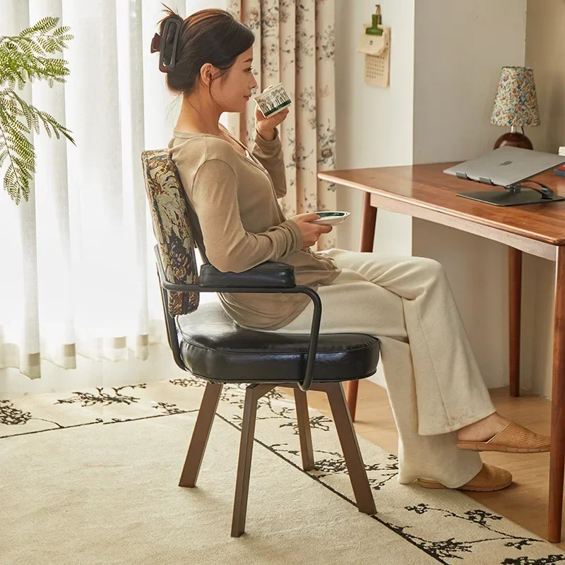 Multi-functional Computer chair office chair bedroom swivel chair study seat retro chair back chair rotating desk chair