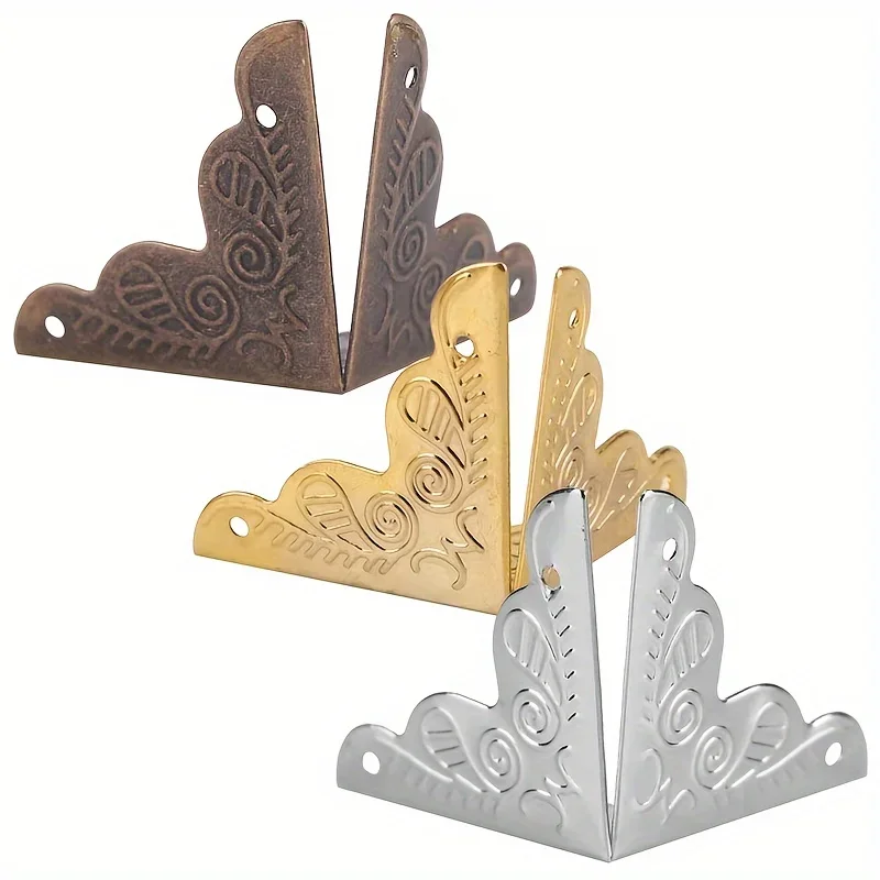 12pcs Wooden Box Corner Protector Cover Guard  for Jewelry Chest Wine Gift Case Decorative Bronze Golden Silver DIY image 3