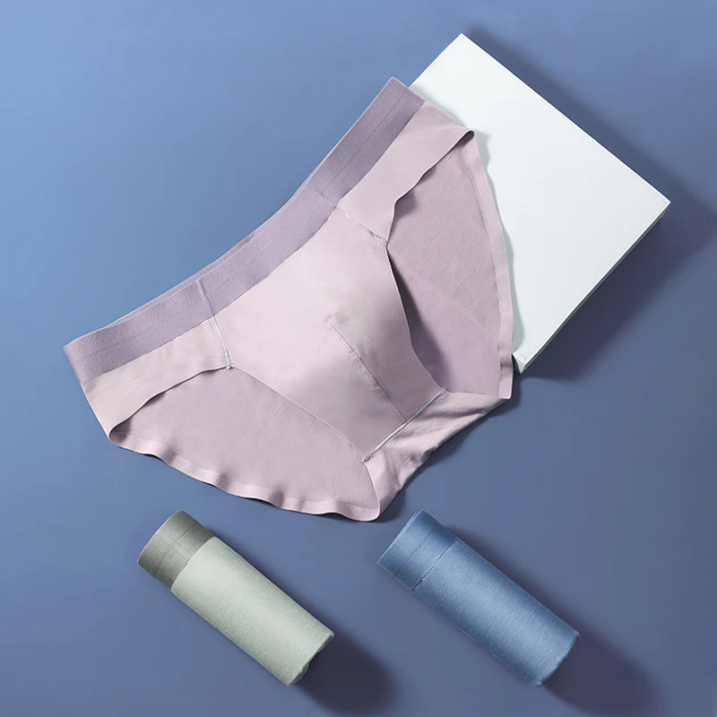 

3PCS Men's underwear, men's Modal seamless shorts, slim and sexy, summer thin triangle pants with slits