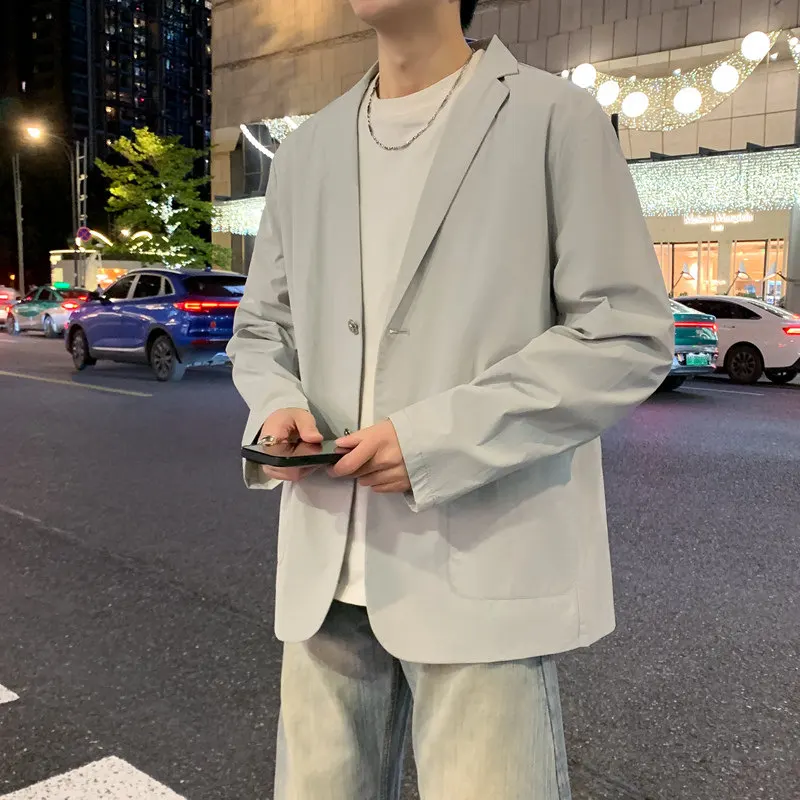 

Casual Tailored Jaet Loose Fit Long Sve Youth Faion Urban Sle Polyester Fabric Autumn Spring Season Suitable for Teens