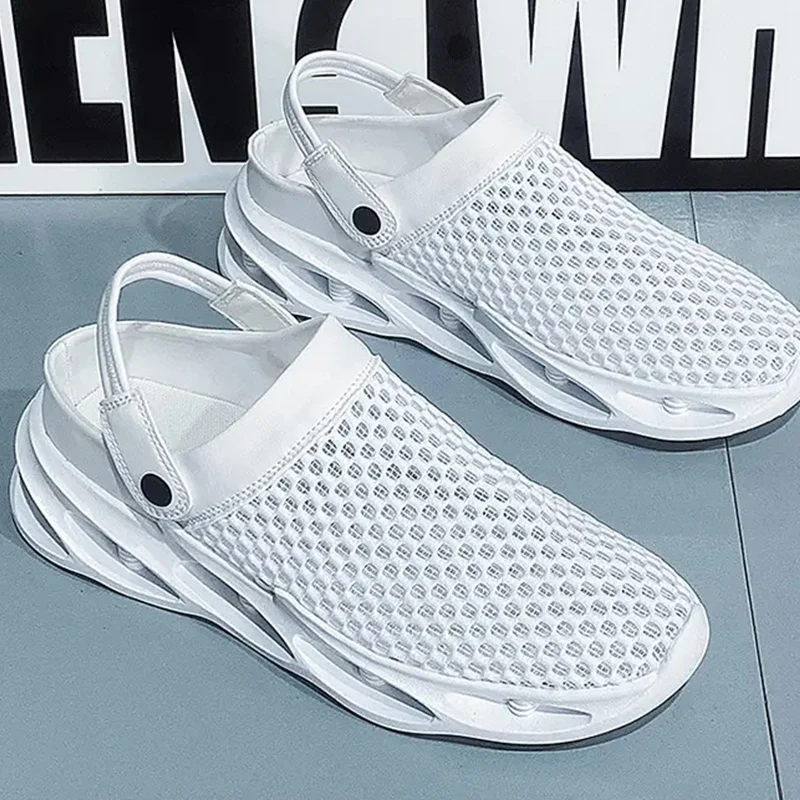 Summer Men Sandals Mesh Casual Shoes Beach Slippers for Men Sneaker Clogs Man Breathable Sandalias Zapatos Hombre Size 44