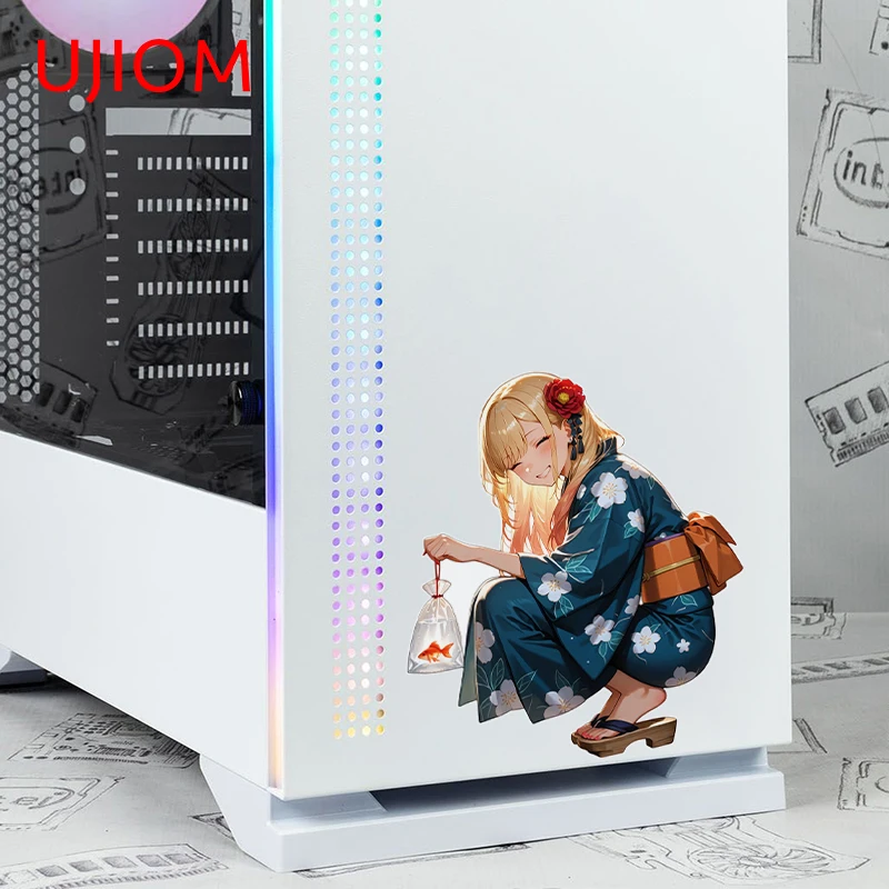 UJIOM Marin Kitagawa Pretty Kimono Anime Figure Wall Sticker Enchanting Sunscreen Picture Decal Artistic Wallpaper Home Decor
