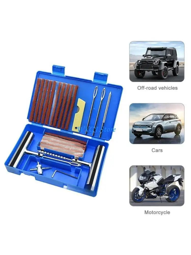 

37JE 33/58pcs Completes Car Tyre Repair set Quick & Effective Flat Tires Solution