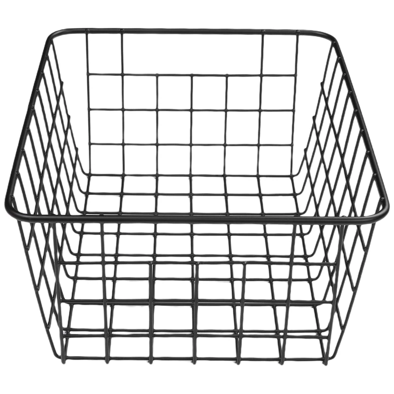 

2 Pack Wire Storage Baskets, Farmhouse Metal Wire Basket Freezer Storage Organizer Bins With Handles