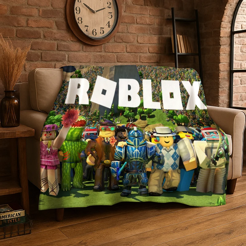 

Фланелевое одеяло с рисунком R-Robloxs Game Gamer, мягкое теплое одеяло для спальни, гостиной, кровати, путешествий, кемпинга, пикника, подарок