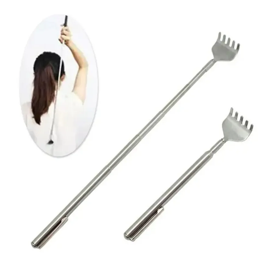 Stainless Steel Telescopic Back Scratcher, Portable Extendable Scratch & Massage for Seniors, Home Gift