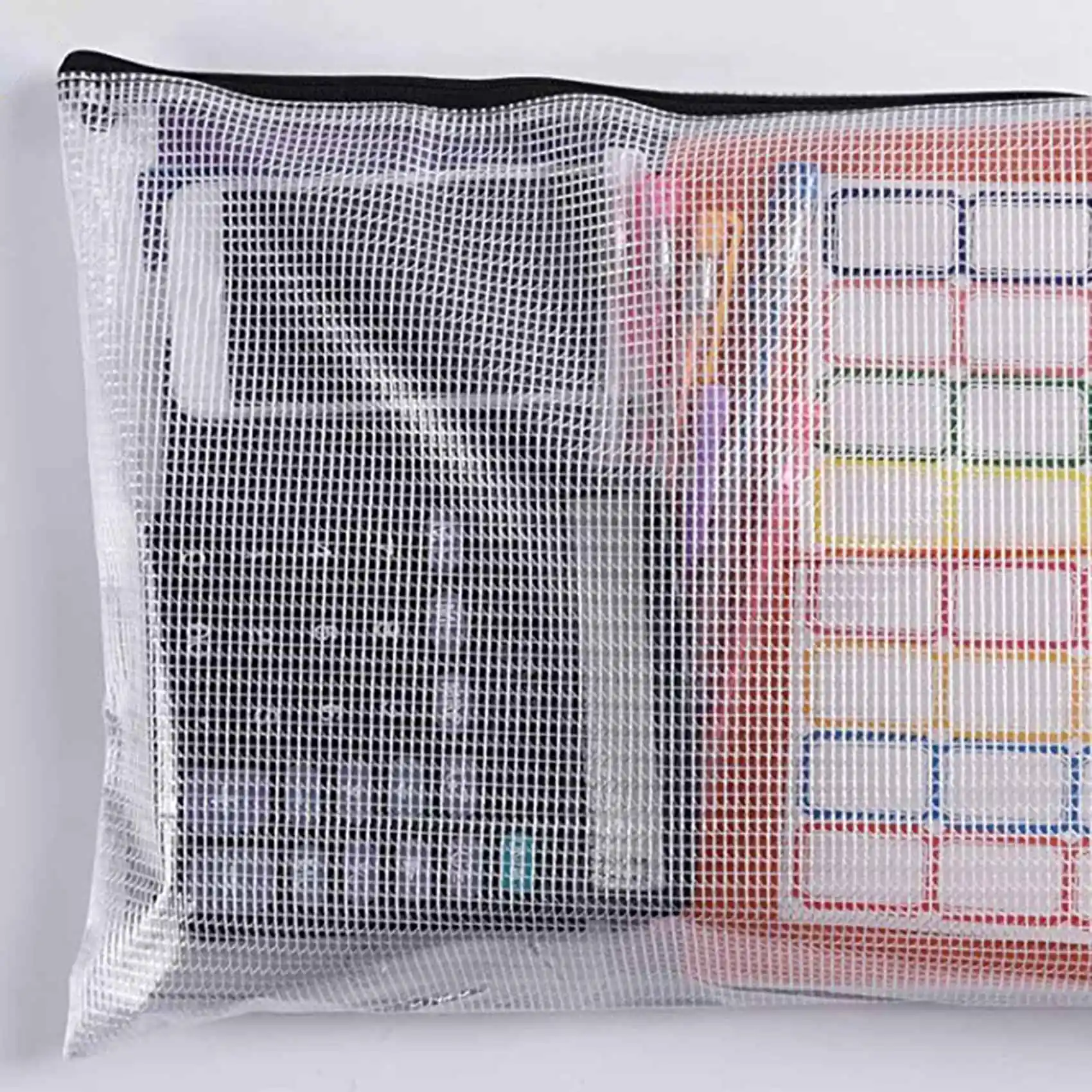 แฟ้ม A3 12ชิ้นกระเป๋าซิปข้อมูลกระเป๋าสตางค์พลาสติกตาข่ายกระเป๋าซิป tas berkas มีซิป