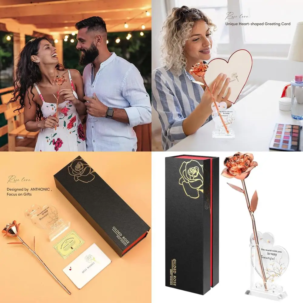 

Вечная роза из смолы цвета розового золота - идеальный подарок на День рождения, День святого Валентина, День матери