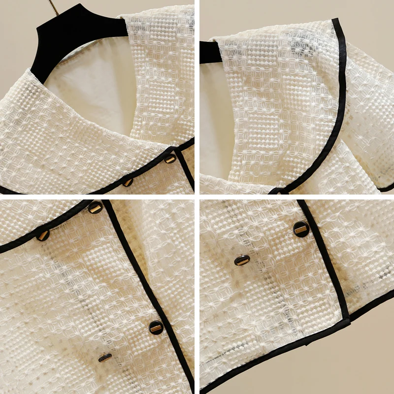 

Faionable Color Blo Doll Collar с двойной пуговицей ort irt Женский летний новый свободный универсальный топ Модный для поездок на работу Sle Pur...