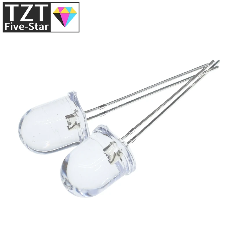 10 مللي متر LED 5 ألوان أحمر أزرق أصفر أخضر أبيض شفاف 20mA 0.75 واط الترا برايت مصباح LED مستدير صمام ثنائي باعث للضوء مصباح #3