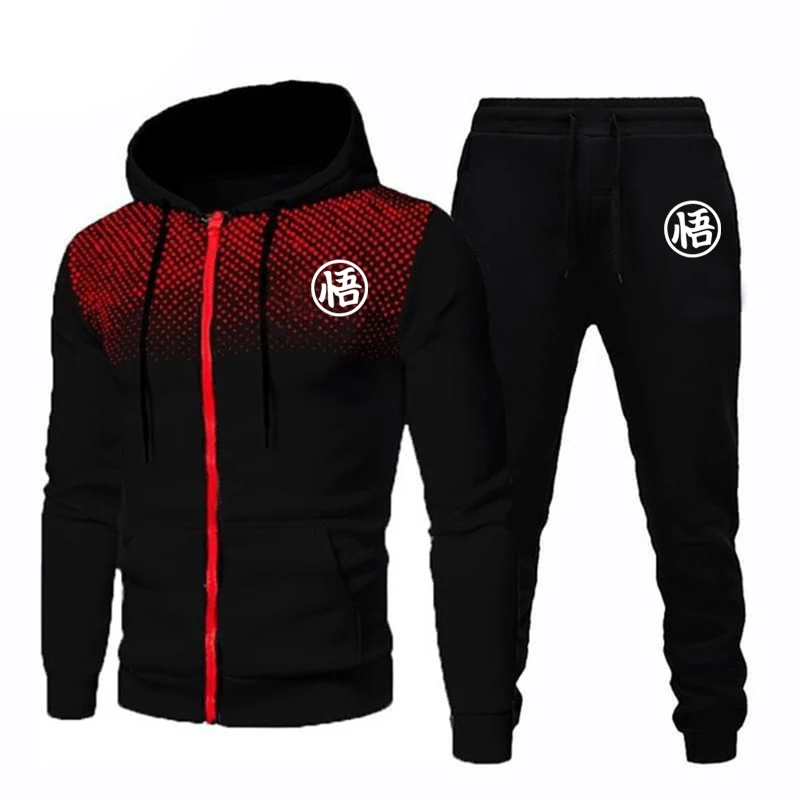 2024 men\'s running hat hooded sweatshirt sports pants set men\'s 2PK clothing autumn hooded sweatshirt set sportswear men\'s set