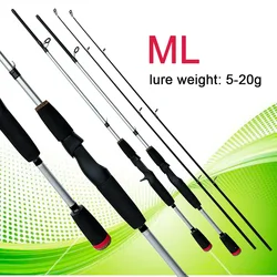 베이트 캐스팅 루어 낚싯대, 솔리드 팁, 스피닝 캐스팅 로드, 탄소 미끼 테스트, 초경량 ML 액션, 2 섹션, 1.65M, 1.8M, 5-20g