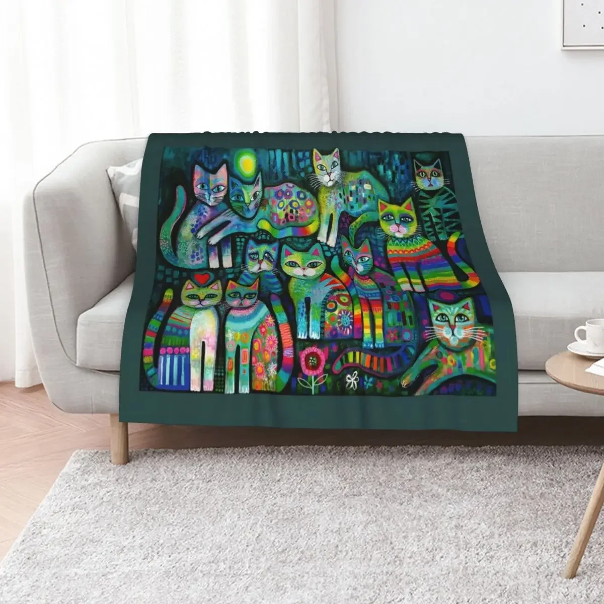 

Fancy Cats Throw Blanket Bed covers Single Baby Designers Blankets