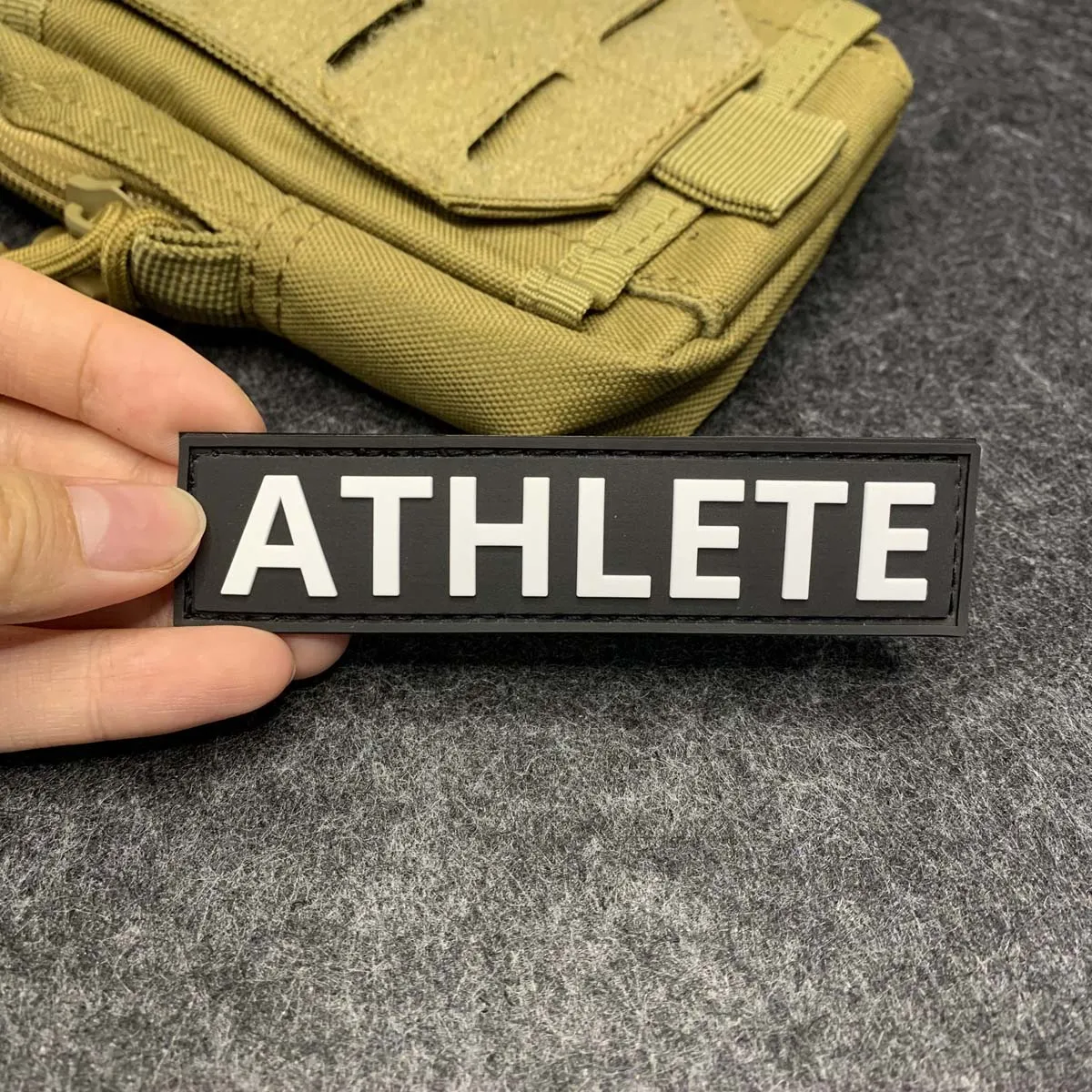 ATHLETE PVC Patch, 3D Durable Rubber Design, Hook and Loop For Gym, Outdoor & Tactical Gear