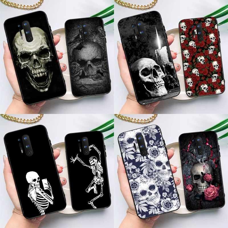 Gothic Fashion Skull Case For Oneplus 10T 8T 9R 9RT Ace 11 9 10 Pro Cover For Oneplus Nord N20 N10 2T CE 2 Lite