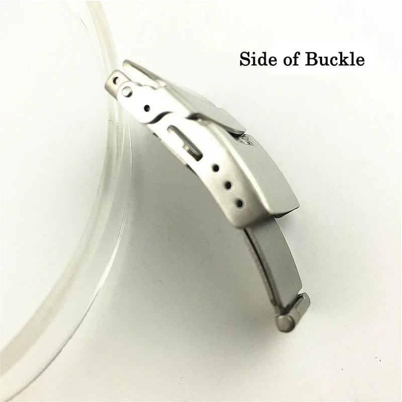 Stainless Steel Folding Buckle for SEIKO Watch Band 16 18 20 22 24 26mm Double Push Button Clasp for Citizen Silver Accessories