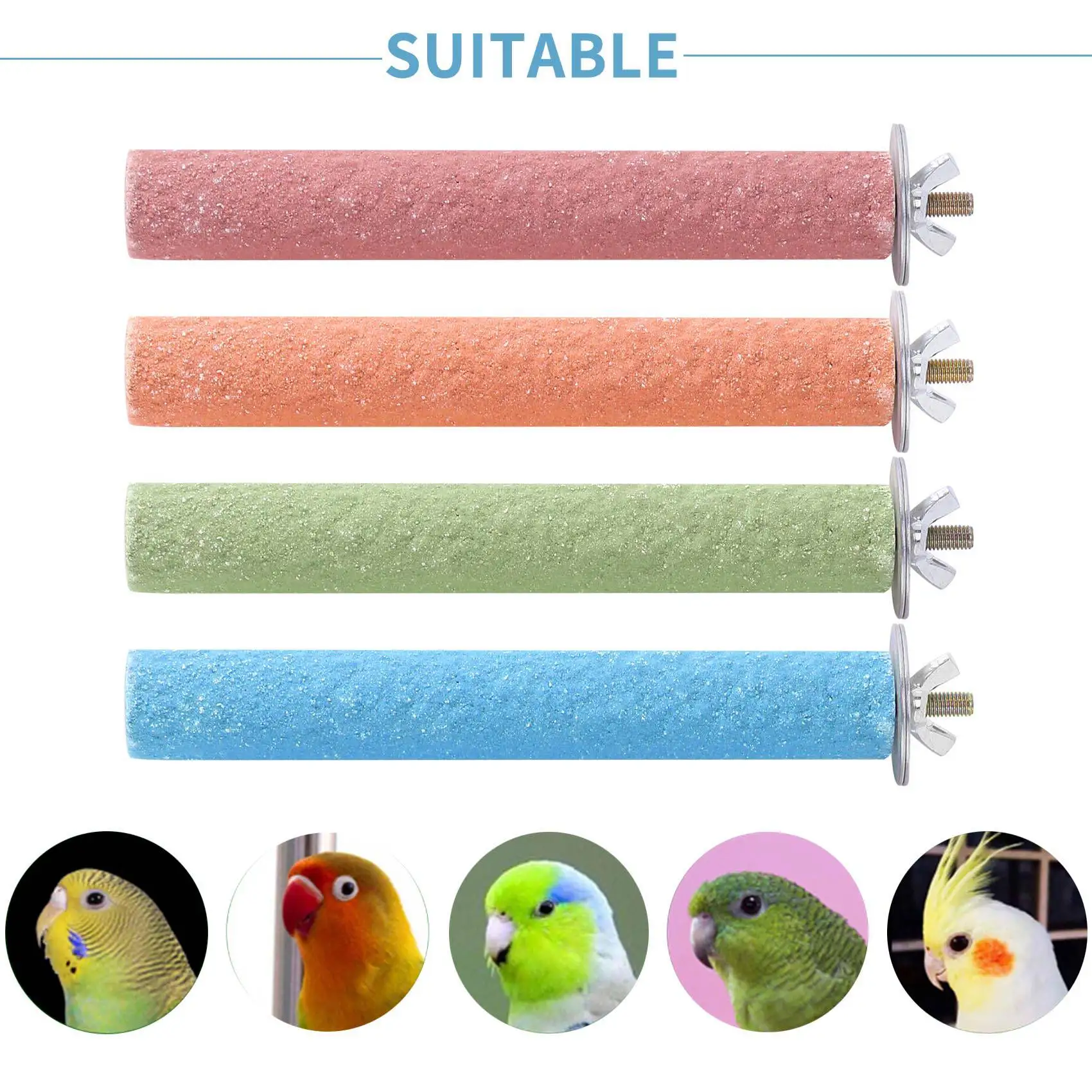7 قطع من أقفاص الطيور المقبضة من MARQ لسيارة Conures Parakeets Lovebirds Cockatiels، جيدة للحفاظ على الأظافر والأقراط في حالة علوية