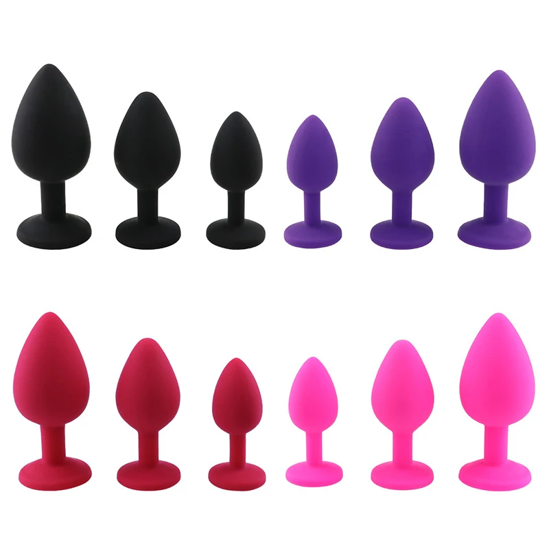 Silicone Butt Plug Anal Plug Unisex Sex Stopper 3 Different Size Adult Products for Men/Women Anal Trainer for Couples Sex Toys