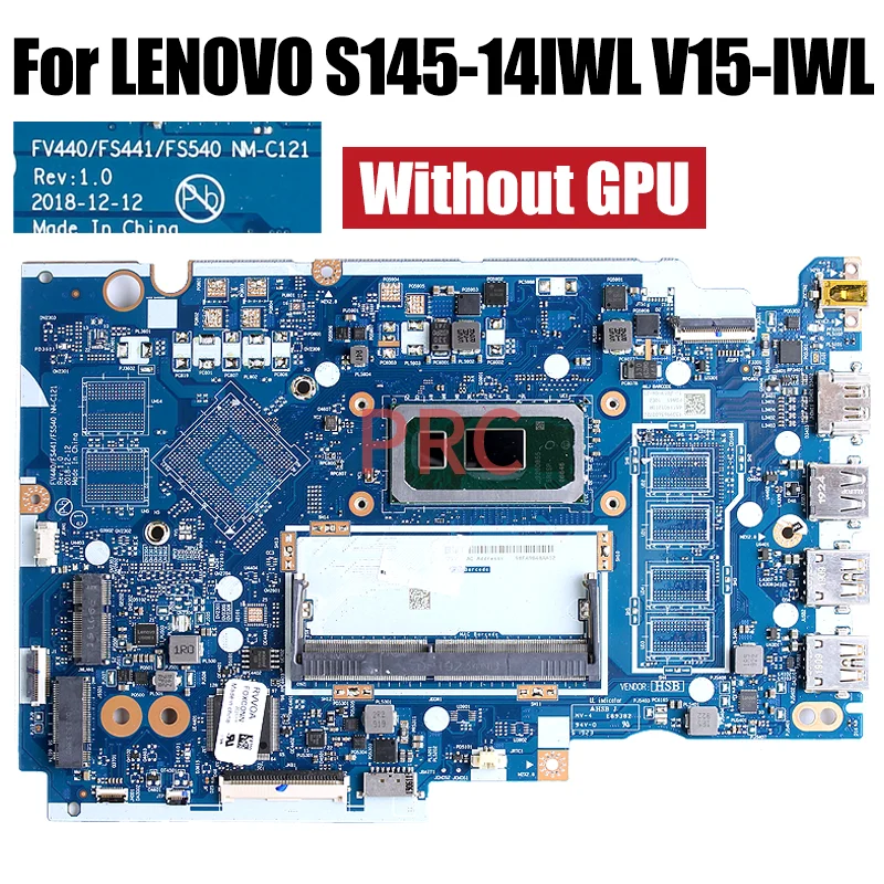 Imagem -03 - Placa-mãe Portátil para Lenovo Nm-c121 S14514iwl V15-iwl 4205u 5405u i3 I58265u Ram 4g N16v-gmr1-s-a2 Notebook Mainboard