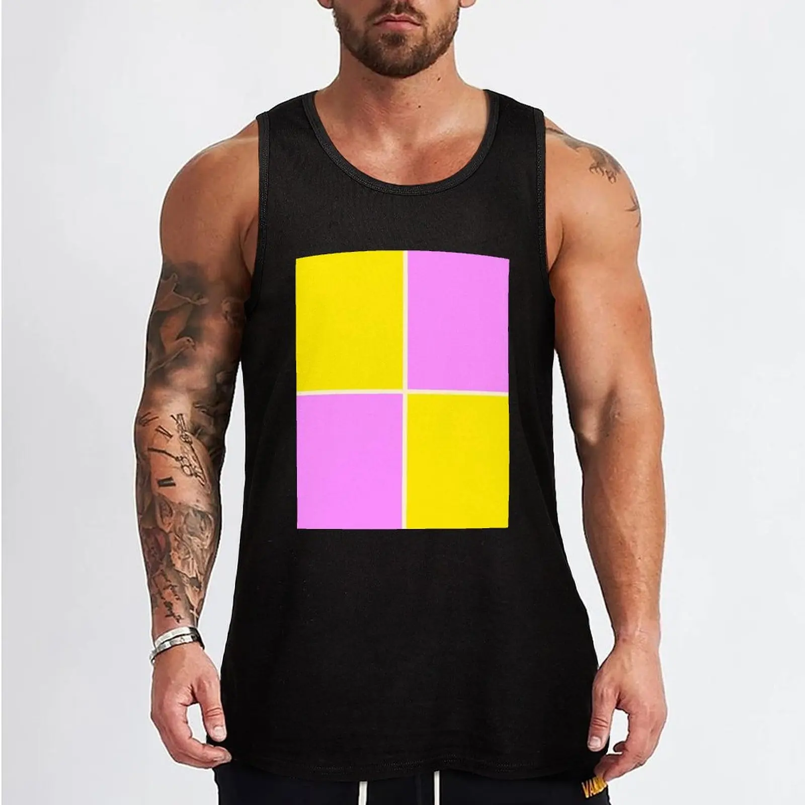 Battenberg Cake - my favourite chequered design Tank Top summer clothes for men Bodybuilding clothing man