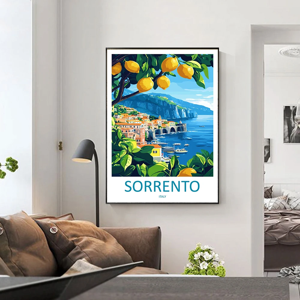 

sorrento travel print wall art sorrento wall hanging home decor sorrento gifts italy gifts for art lovers sorrento canvas print