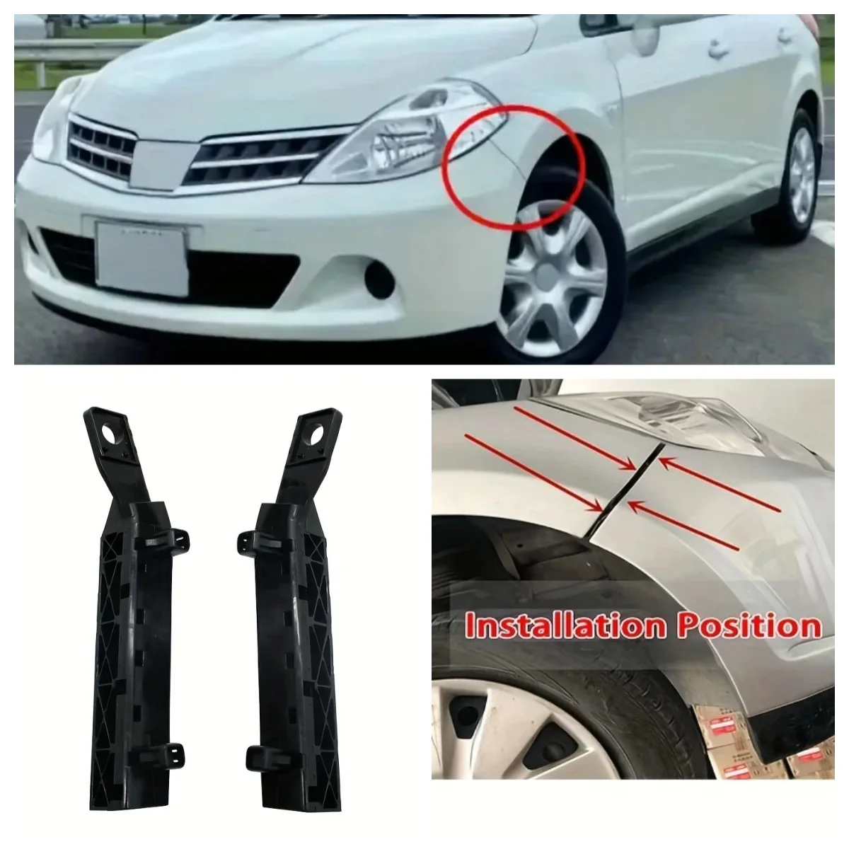 

Car Front Bumper Bracket Front Bumper Buckle Leaf Plate Fixing Exterior Parts For Nissan Tiida Old Model 62224-ED50A 62225-ED50A
