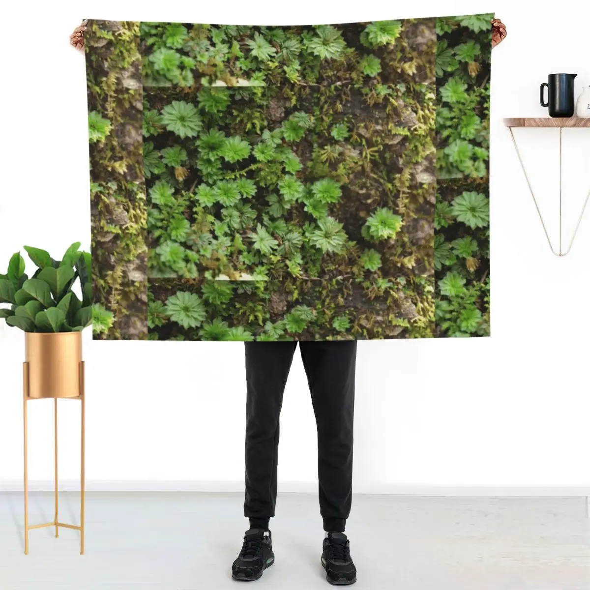 Fern-like Moss closeup on forest floor Throw Blanket For Sofa Thin Luxury Designer Camping for sofa Moving for babies Blankets