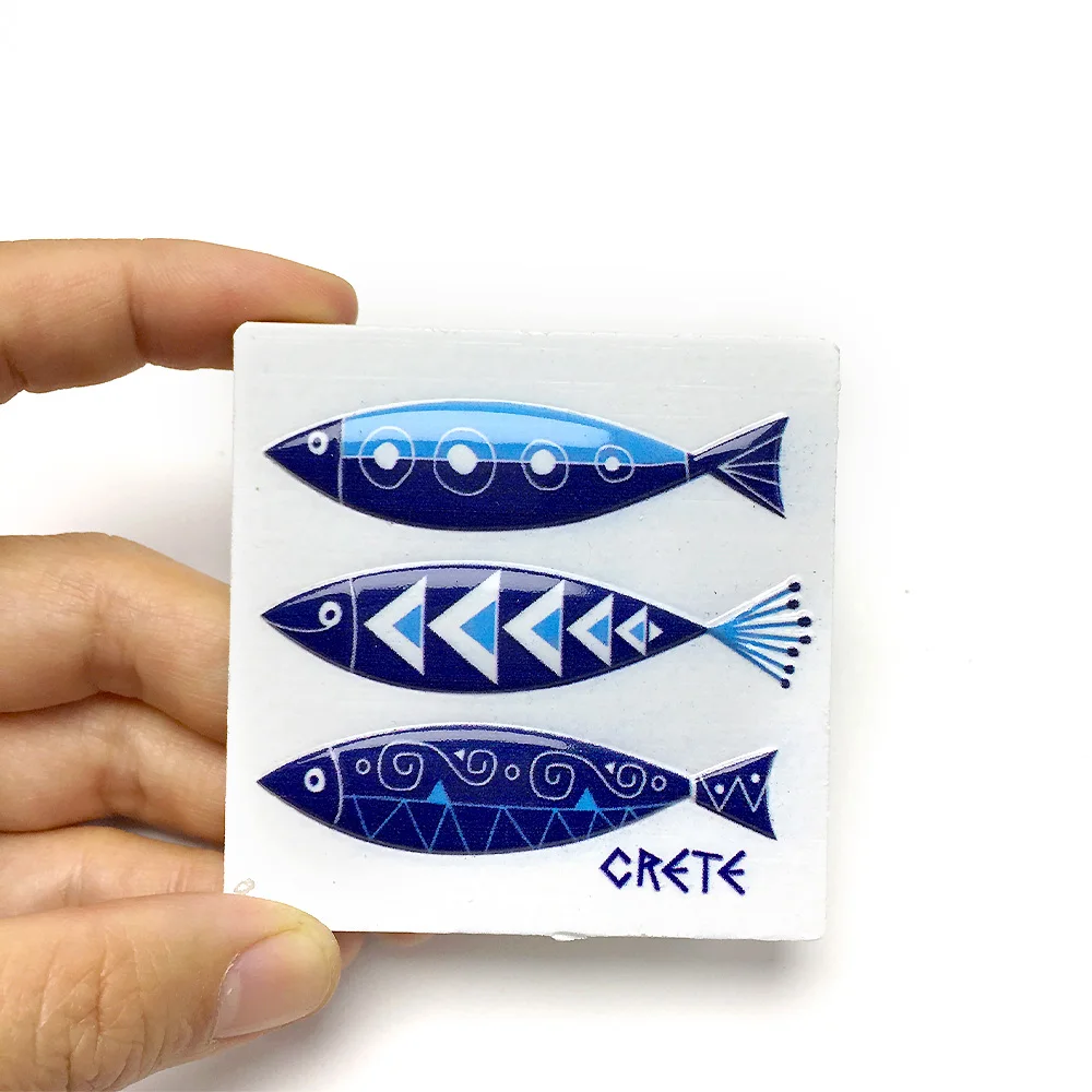 

Resin fridge magnets featuring three creative fish designs, with strong magnetic properties - perfect for small home storage ite