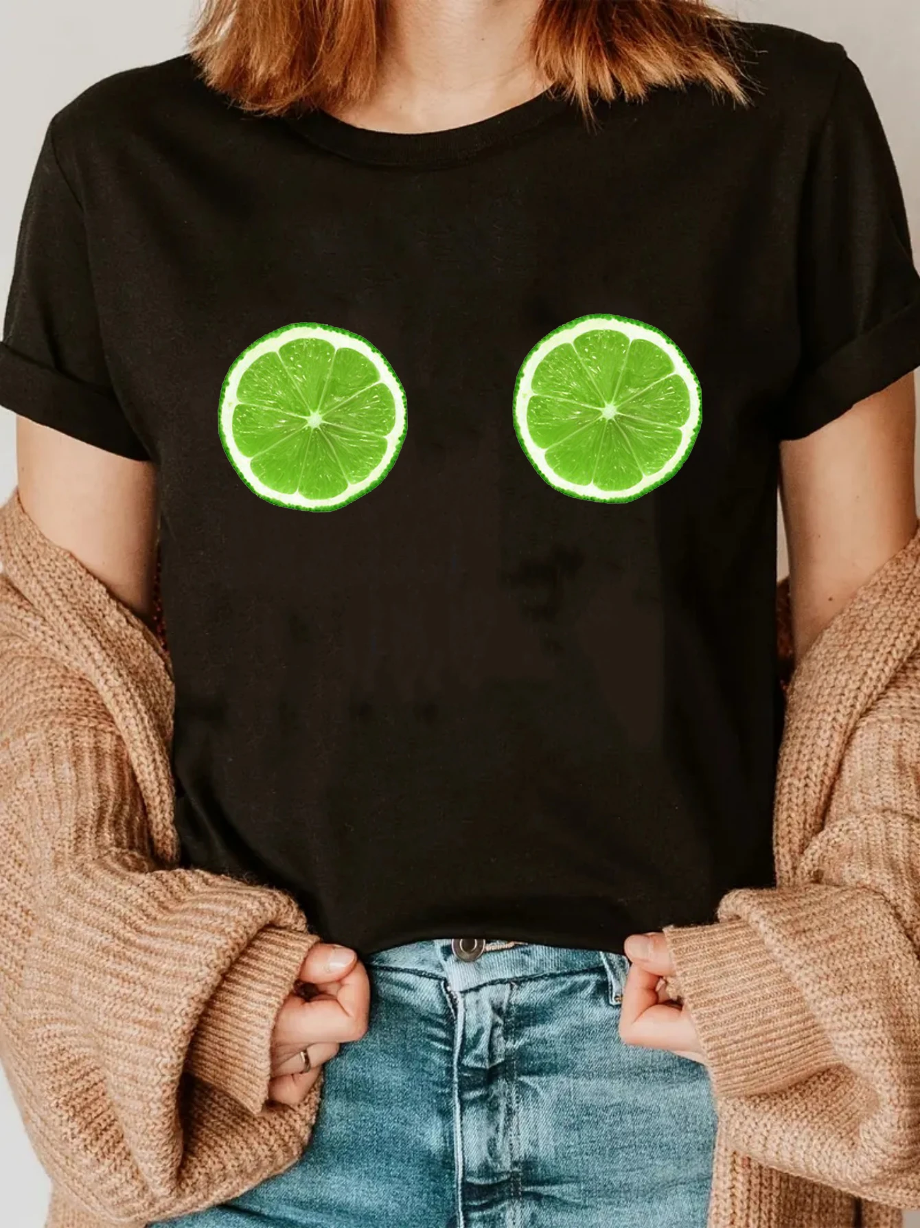 New Women'S T-Shirt Funny Fresh Fruit Shirt, Lemon Shirt, Summer Shirt, Fashion Lemon Shirt Y2k 00s Girl Short Sleeved T-Shirt