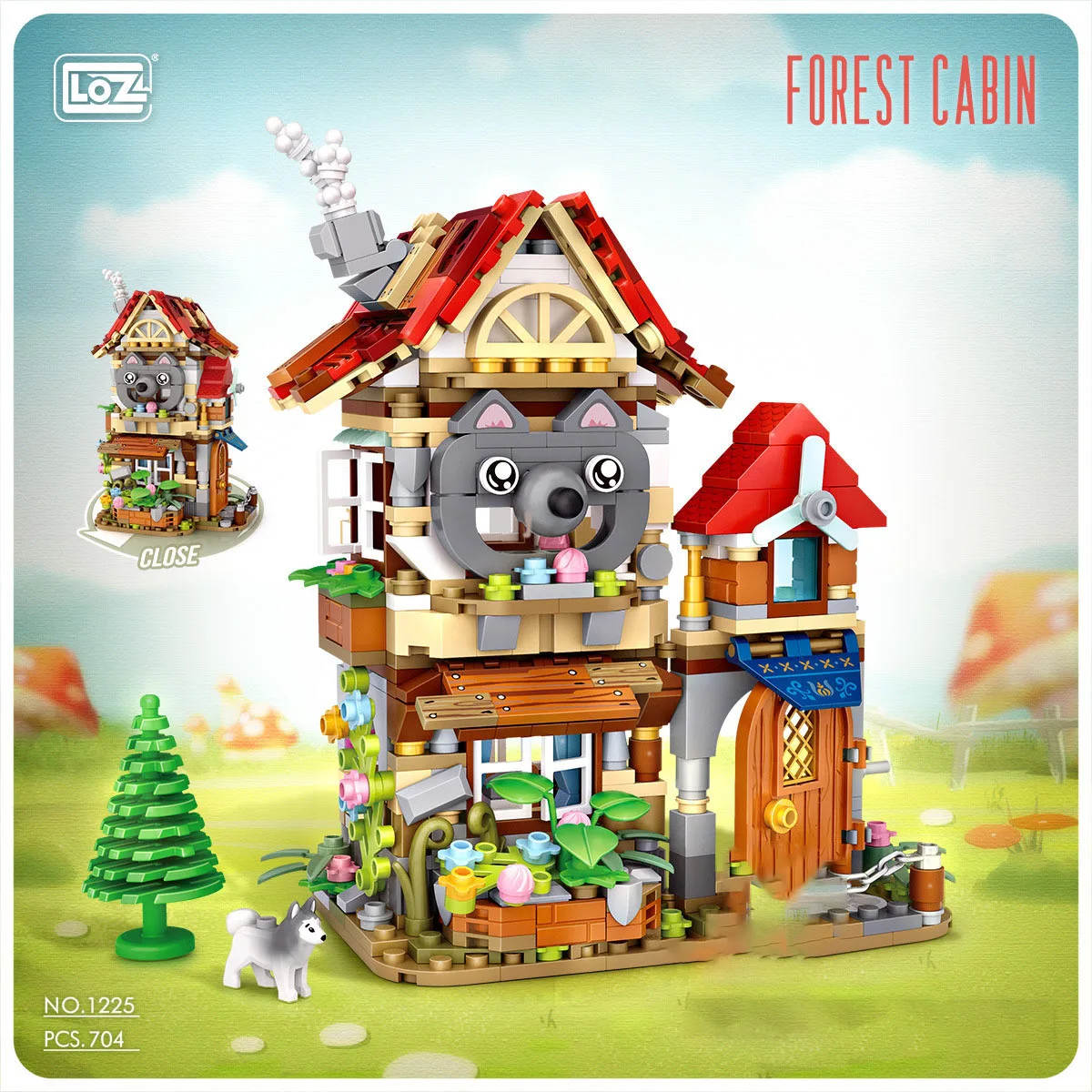 LOZ Fairy tale Forest Hut Dwarf wooden hut Splicing house landscape decoration children\'s building blocks toy