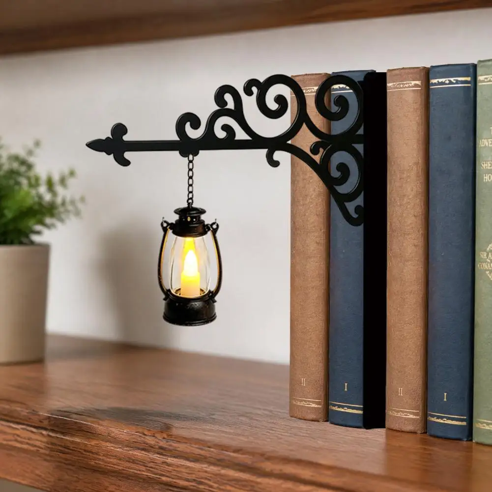 Bookshelf Decor for Bedroom Library Lantern Mini Bookshelf Lamp Vintage Hanging Light Fixture Warm Glow Decorative for Book