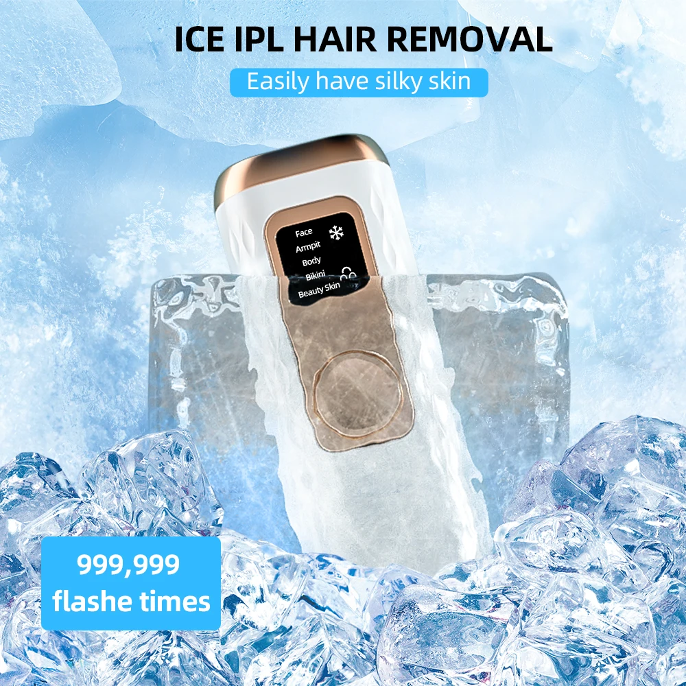 미니 Ipl 제모 장치 무통 제모기 얼음 냉각 얼굴 피부 제모 제모기 남성과 여성을위한 가정용