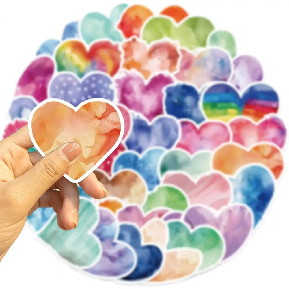 Pegatinas impermeables para ordenador portátil, calcomanías autoadhesivas con corazón de amor, para álbum de recortes, 50 piezas