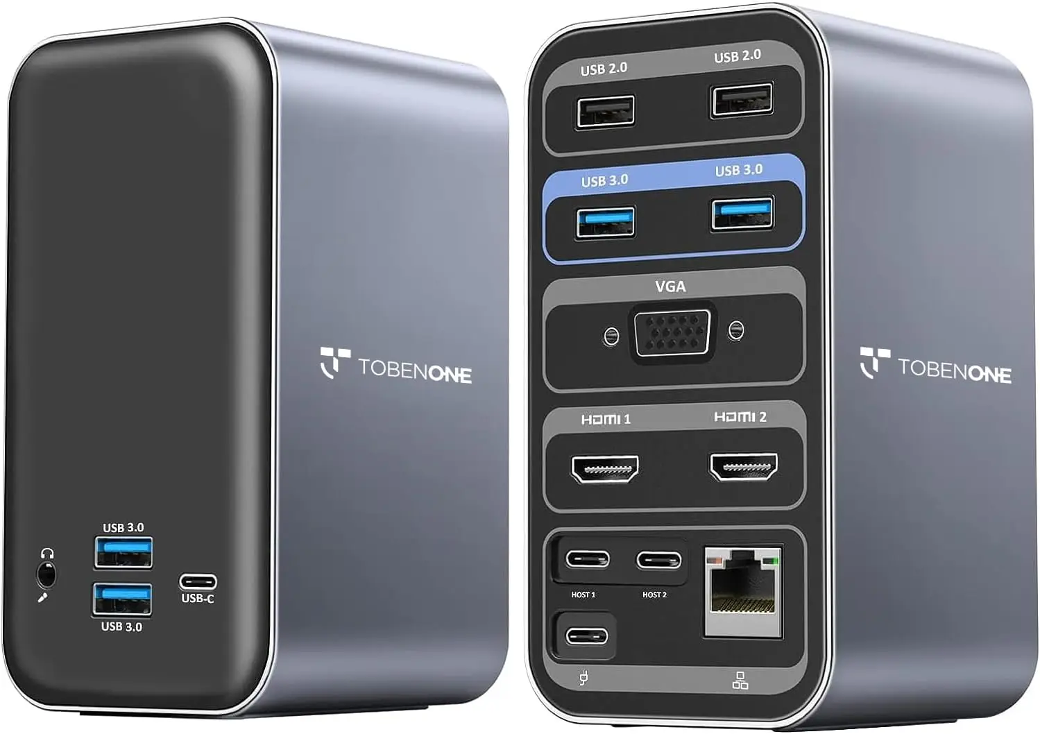 

MacBook Pro Docking Station with Dual 4K HDMI, VGA, PD3.0 Charging, 7 USB Ports & Ethernet - No Power Adapter