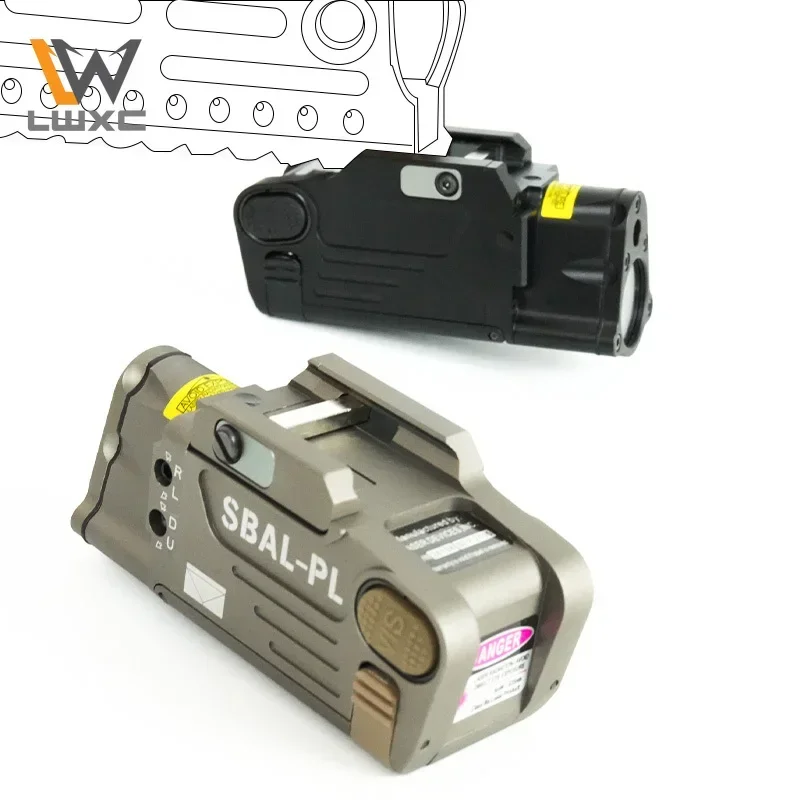 

Тактический подвесной фонарик SBAL-PL, постоянный/стробоскоп, белый светодиодный красный лазерный охотничий скаутский фонарь для 20 мм, аксессуары для рельсов