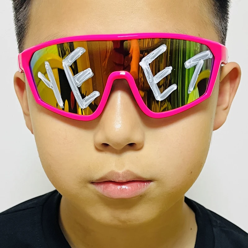 Jey Uso Pink YEET Sports Shades for Main Event Costume children Green Sunglasses orange