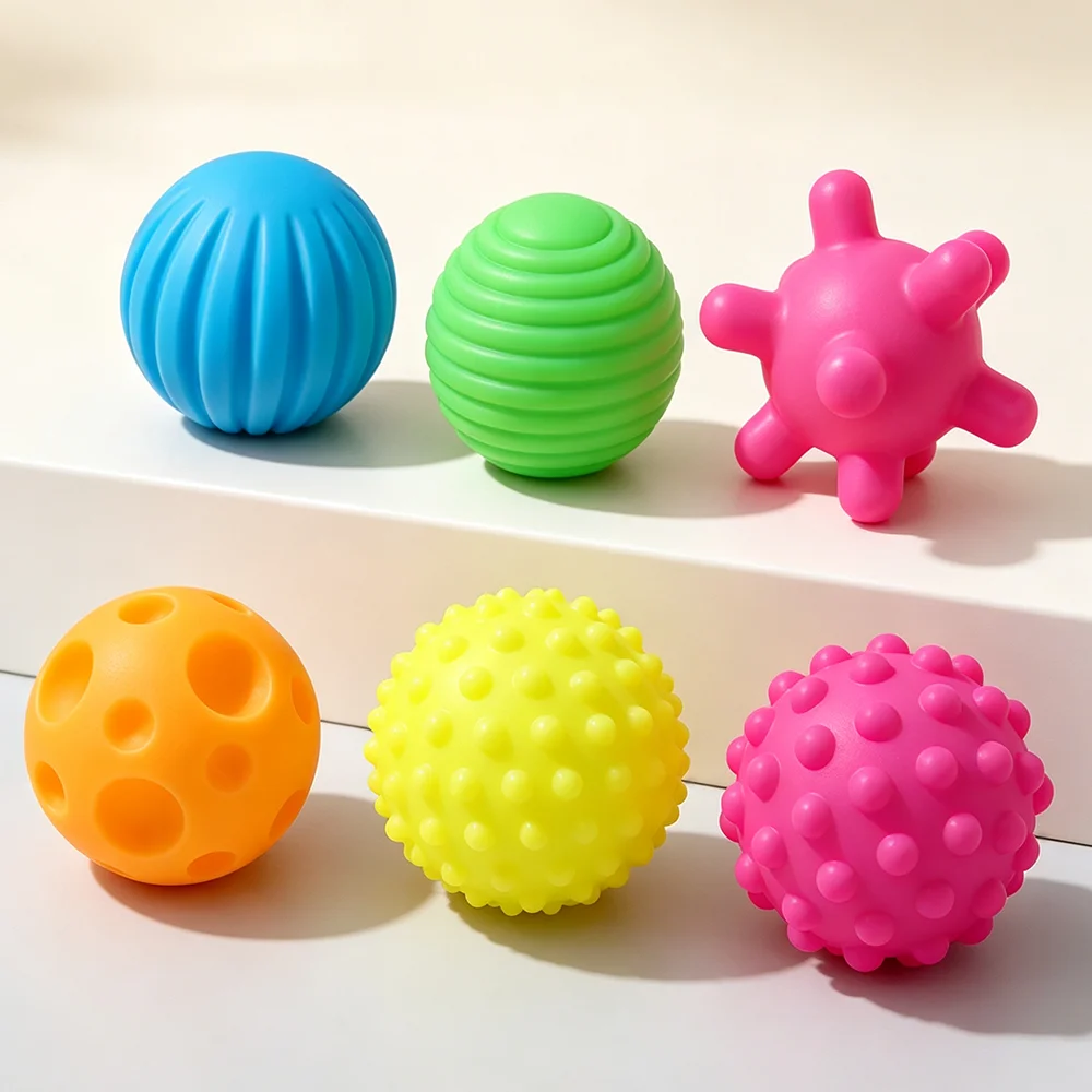 6 PCS Kids Sensory Balls, Baby Toys, Multi-Color Textured Sensory Balls, Soft Textured Massage Ball Set