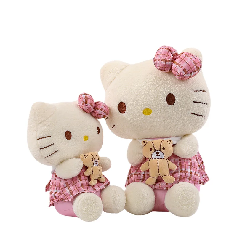 Kawaii sanrio brinquedo de pelúcia dos desenhos animados olá kitty boneca de pelúcia crianças presente de aniversário para crianças brinquedo macio atacado bonito kawaii pelúcia