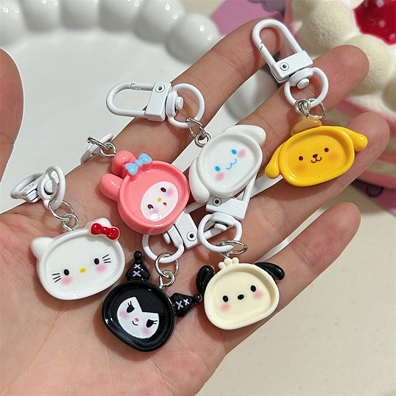 Mooie Anime Sanrio Plaat Sleutelhanger Kawaii Sleutelhanger Auto Sleutelhanger Voor Meisjes Schattige Tas Hanger Rugzak Decoratie Accessoires