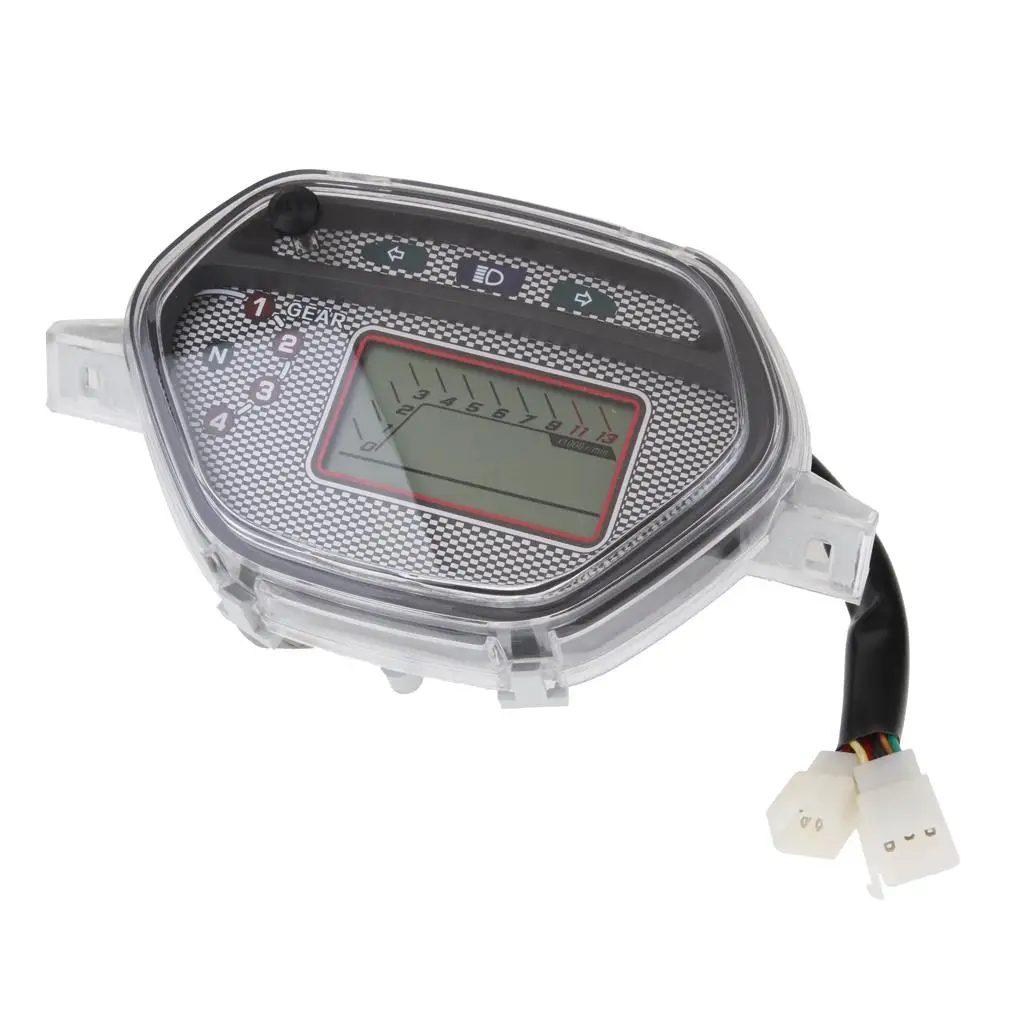 7 Backlight LCD Motorcycle Speedometer Digital Odometer Gauge 13000 RPM 299 KMH