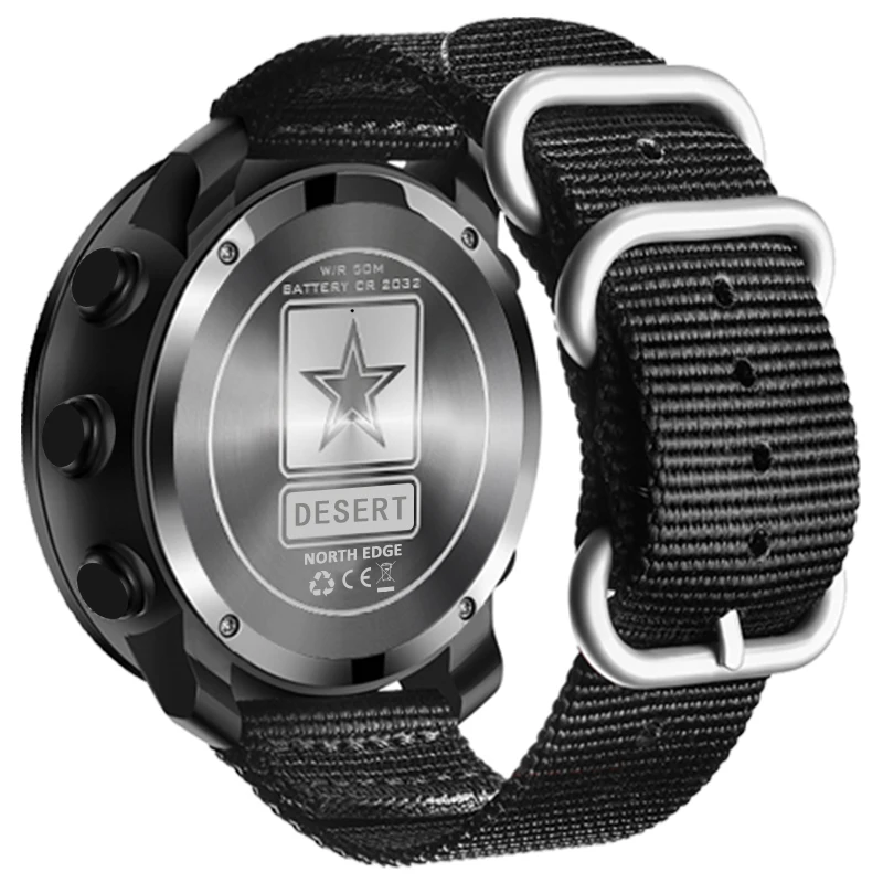 NORTH EDGE DESERT Men Digital Watch Outdoor Sports Running Swimming Outdoor Sport Watches Altimeter Barometer Compass WR50M