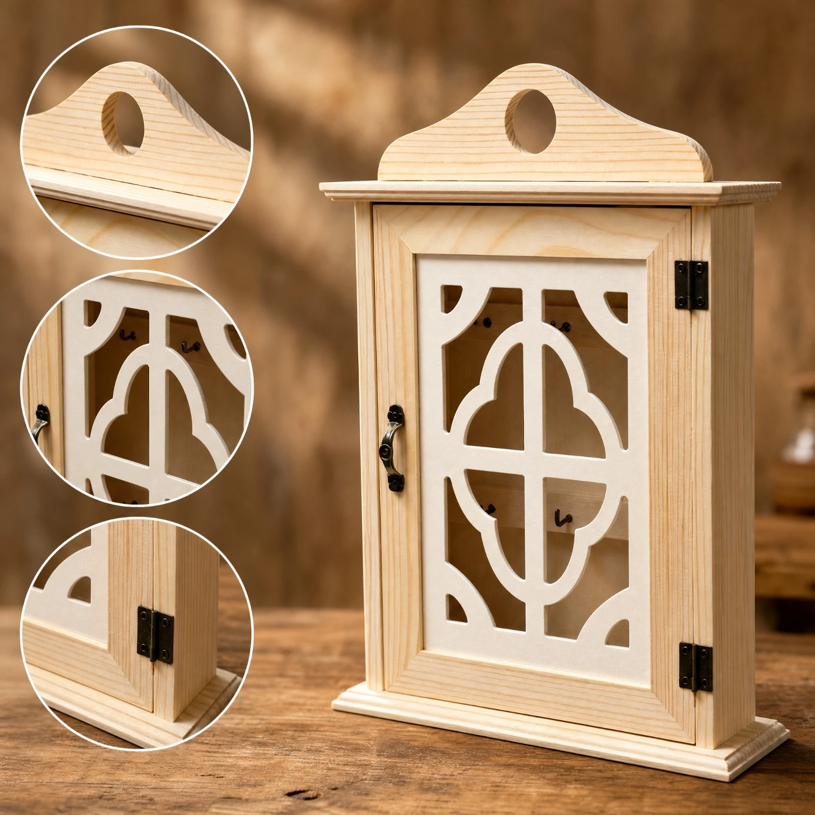natural-wood-wall-mounted-key-storage-box-practical-key-organizer-with-hanging-hooks-and-storage-compartment-rustic-stylish