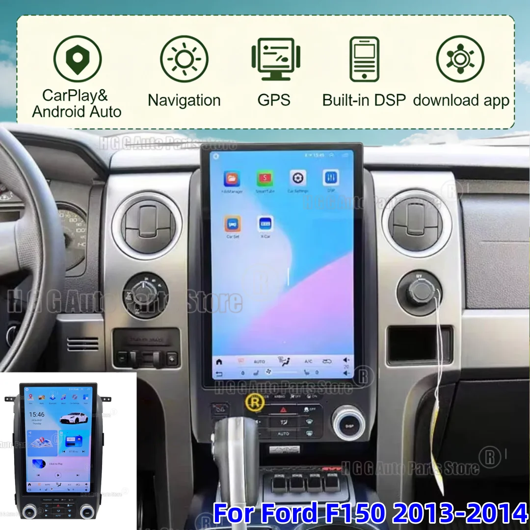 

14Inch Touch Screen For Ford F150 2013-2014 CarPlay Android Auto DSP GPS Navigation Multimedia Video Player Car Radio Head Unit