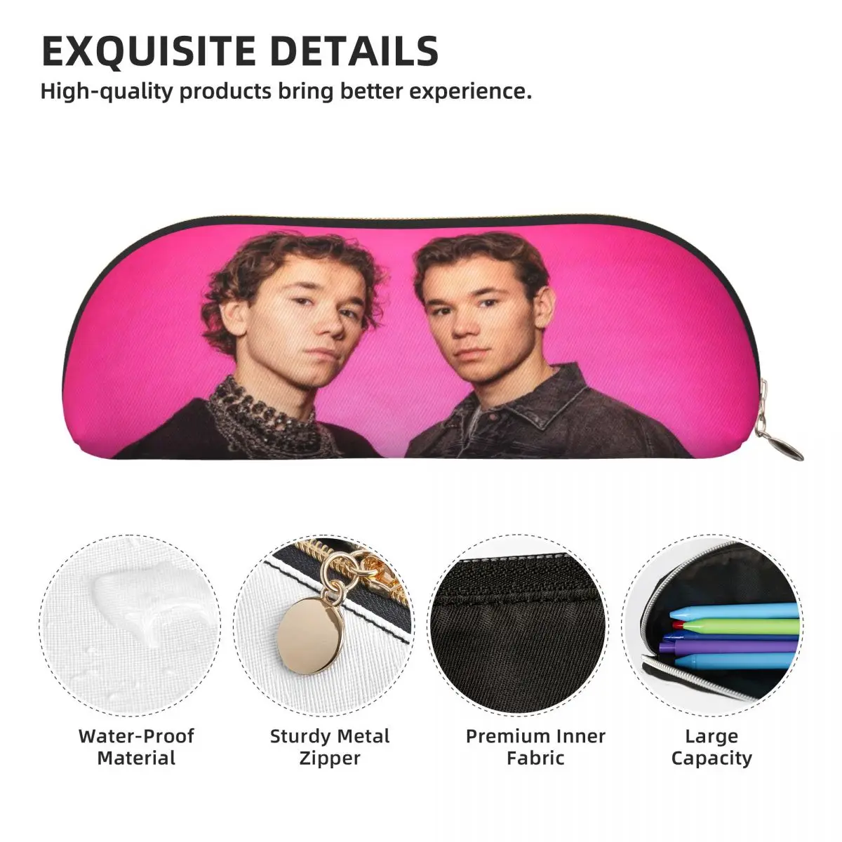 ماركوس ومارتينوس السويد النرويج يوروفيجن مقلمة حامل قلم سعة كبيرة صندوق القلم حقيبة أقلام رصاص للمدرسة الصبي فتاة