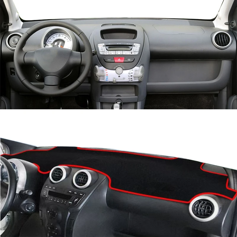 

For Citroen C1 Toyota Aygo Peugeot 107 2005-2014 Car Accessories Dashboard Cover Mat Rug Anti-UV Dashmat Sunshade Carpet Cushion